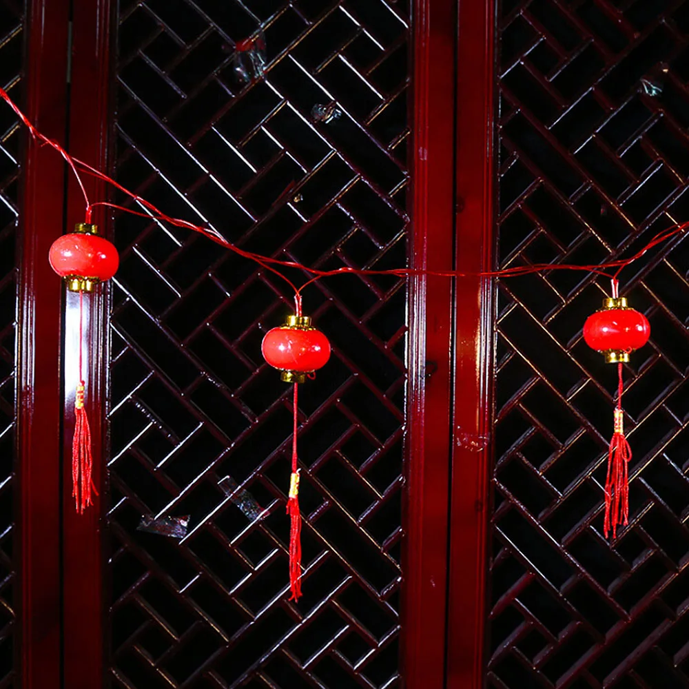 

4M 20pcs Led Red Lantern String lights for New Year Spring Festival Home Decoration Garden Event Party Light Supply EU Plug