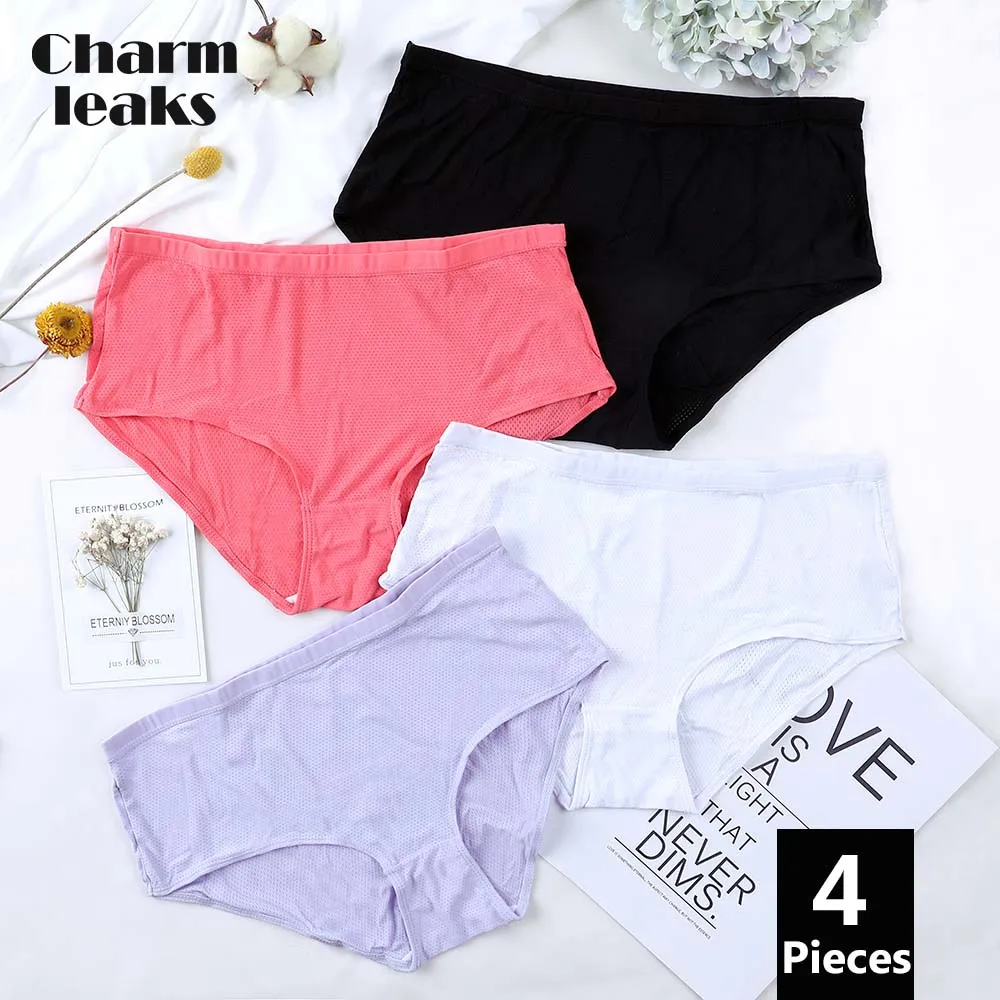 

Charmleaks Women's Panties Hipster Underwear 4 Packs Cotton Soft Stretch Ladies Cotton Crotch Cueca Calcinha Breathable Hot Sale