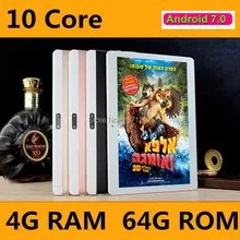 Newest 10 inch tablet PC 10 core Android 7.0 Phone call 4G LTE RAM 4GB ROM 64GB 1920×1200 IPS tablets smartphone computer MT6797