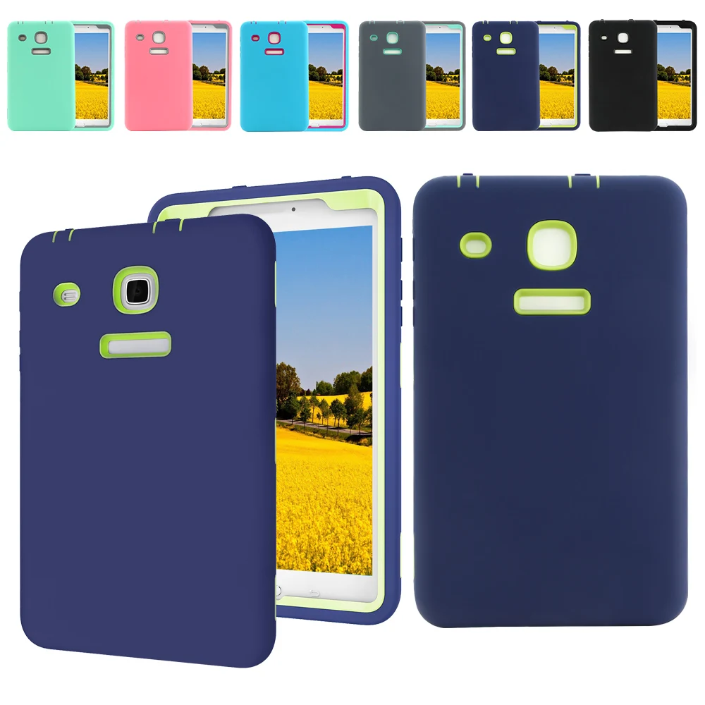 

For Samsung Galaxy Tab E 8 inch Hard Rubber Shockproof Case Cover Kids Safe Kickstand 360 degree Full Protection T375 T377A