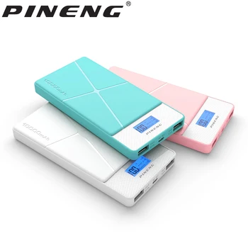 

PINENG Power Bank 10000mAh LED External Battery Portable Mobile Fast Charger Dual USB Output Emergency Backup Poverbank