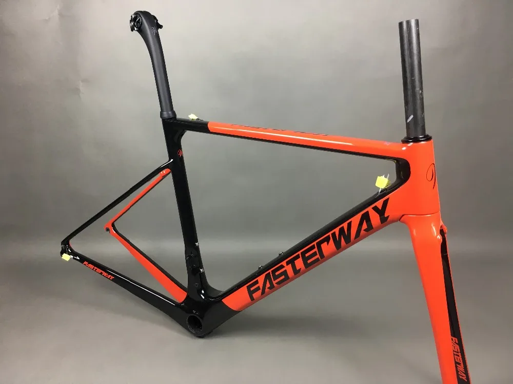 Best light blue 2018 TAIWAN FASTERWAY classic carbon road frameset UD weaves carbon bike frame:Frameset+Seatpost+Fork+Clamp+Headset 37