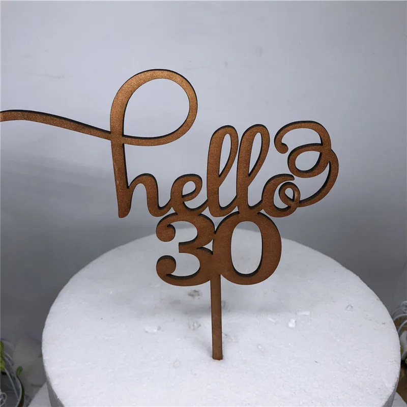 

Custom Age Birthday Cake Toppers, Wooden Rose Gold Birthday Cake Topper, Personalized Birthday Gift, Anniversary Cake Decor