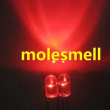 500 шт. 3 мм красный круглый Flangeless яркий прозрачный светодиодных свет лампы 2-Булавки