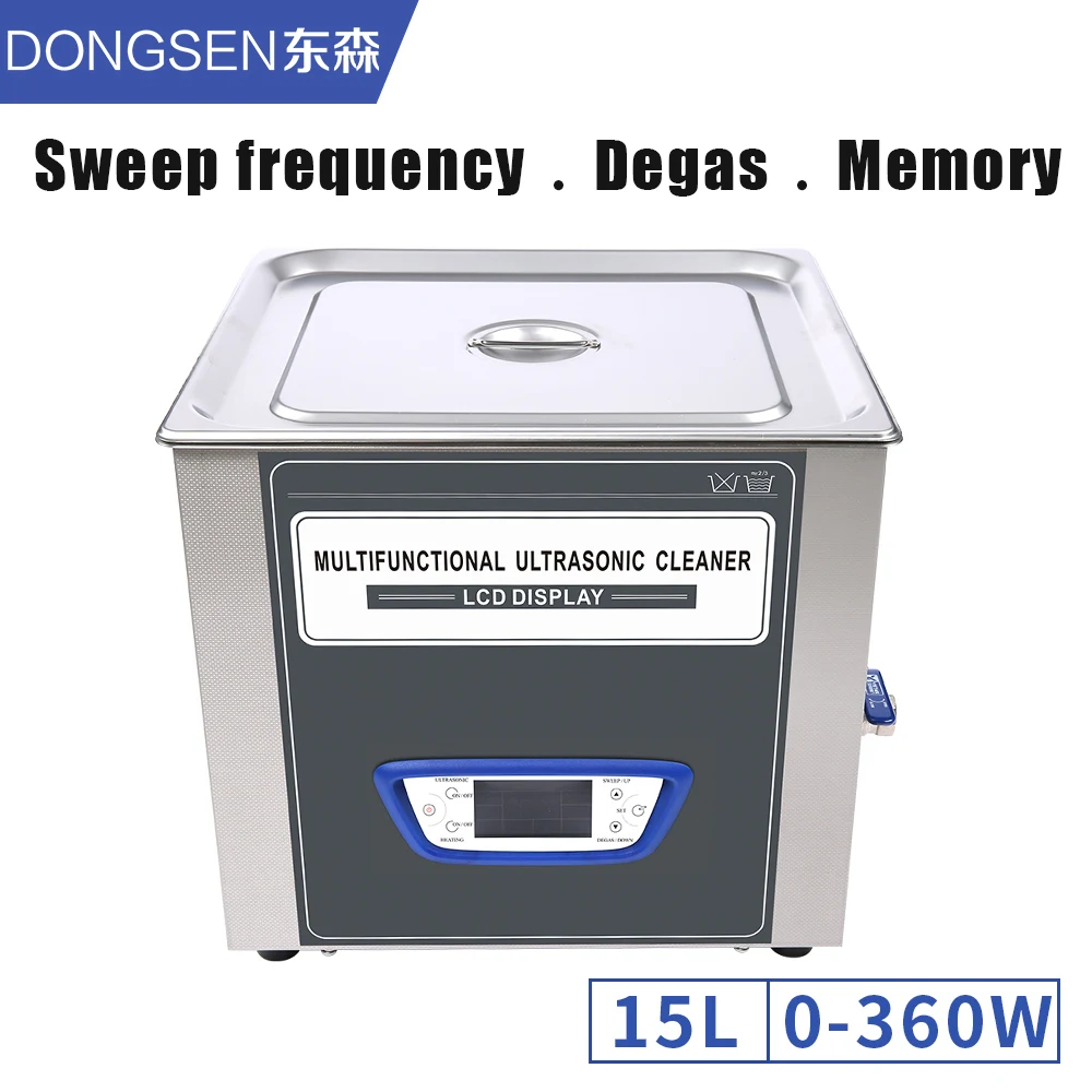 

Digital 15L Ultrasonic Cleaner PCB Board Oil Rust Degreasing Power Timer Heater Adjustment Sweep Degas Equipment Bath Machine