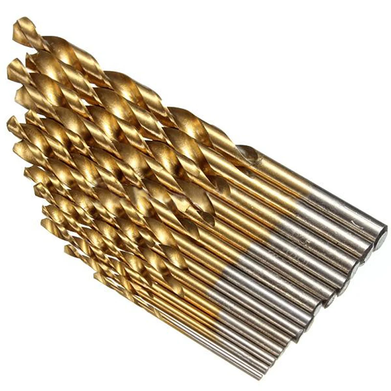 13pcs/set HSS Twist Drill Bit Set 1/4" Hex Shank Titanium Coated Drill Woodworking Wood Tools 1.5-6.5mm