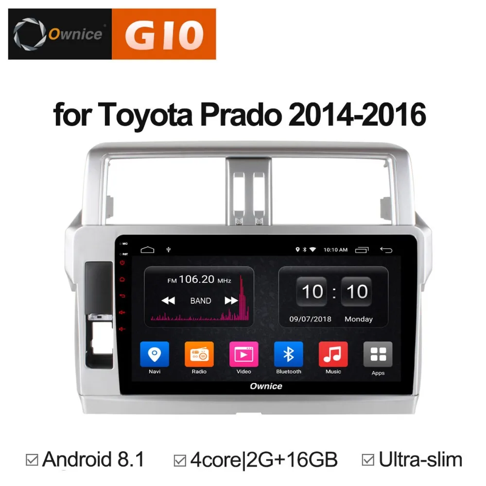 Android 8 1 четырехъядерный 2 ГБ ОЗУ + 16 Гб ПЗУ автомобильный DVD-плеер для Toyota Land Cruiser Prado
