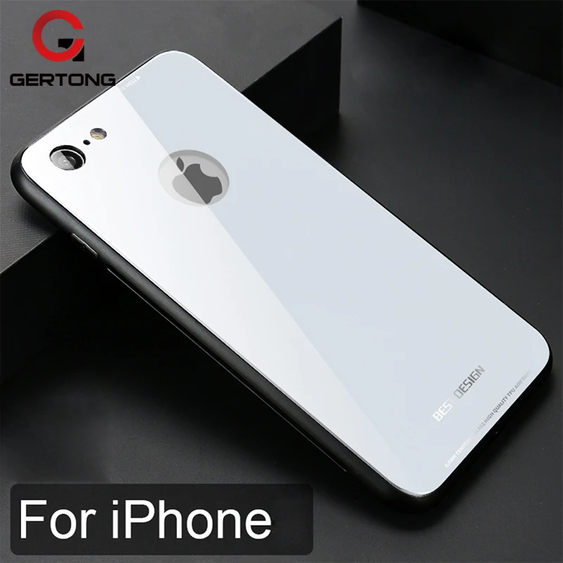 

Luxury Tempered Glass Case For iPhone X XR XS 8 7 6 6S Plus Back Cover Protective Soft Edge Glass Cases For iPhone XS Max