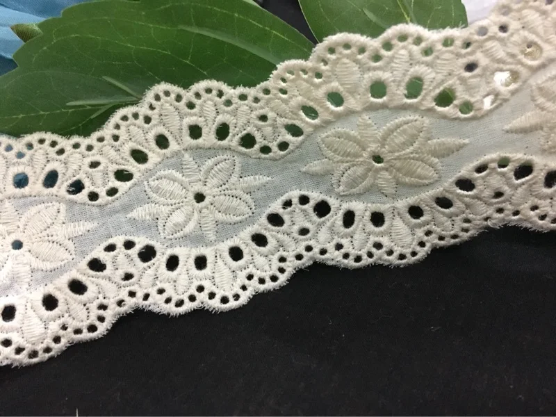 

DIY handmade patchwork cotton fabric lace beige embroidery fabric lace