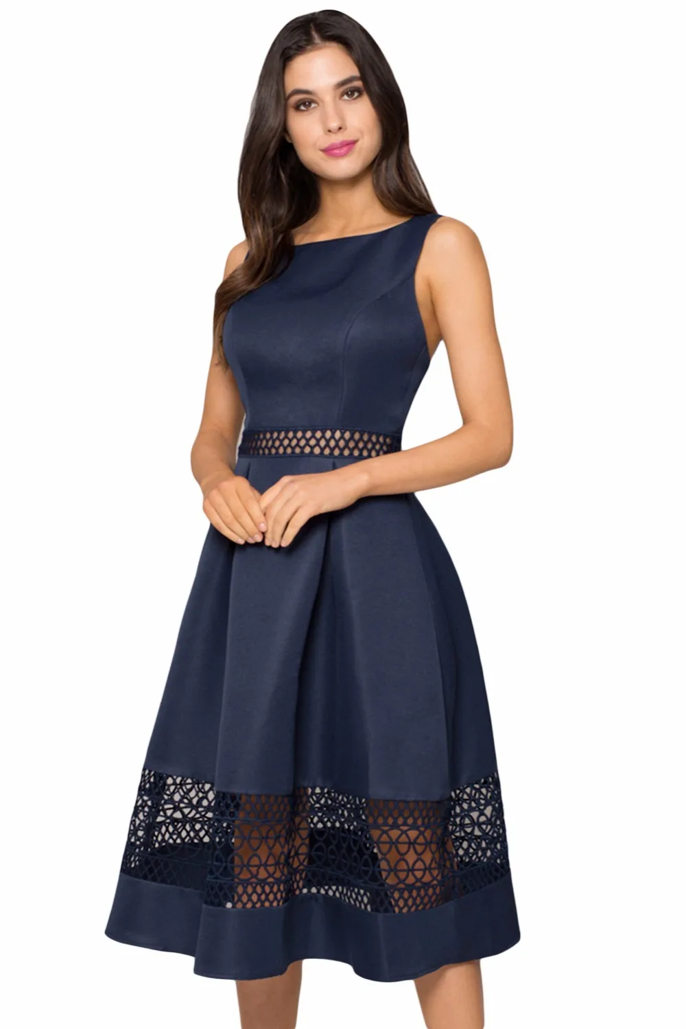Navy-Blue-Crochet-Detail-Sleeveless-Fit-and-flare-Midi-Dress-LC610310-5-1