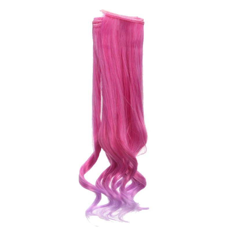 Dolls Accessories Gradient Color Curly Doll Wig 25100CM Doll Hair for 13 14 16 112 BJD Diy Doll Tresses (16)