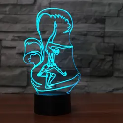3D светодиодный 7 цветов Изменение танца ночник Home Decor настольная лампа акробатические моделирование подарок сенсорная кнопка светильник