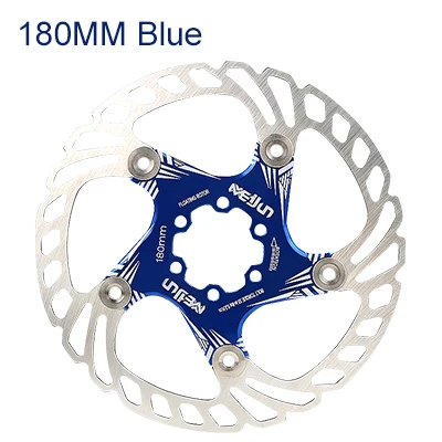 MEIJUN 6/7 дюймов 160 мм 180 мм 5 отверстий вращающийся диск тормозной ротор горный велосипед диски для горных велосипедов тормозной ротор с T25 винты - Цвет: 180mm blue