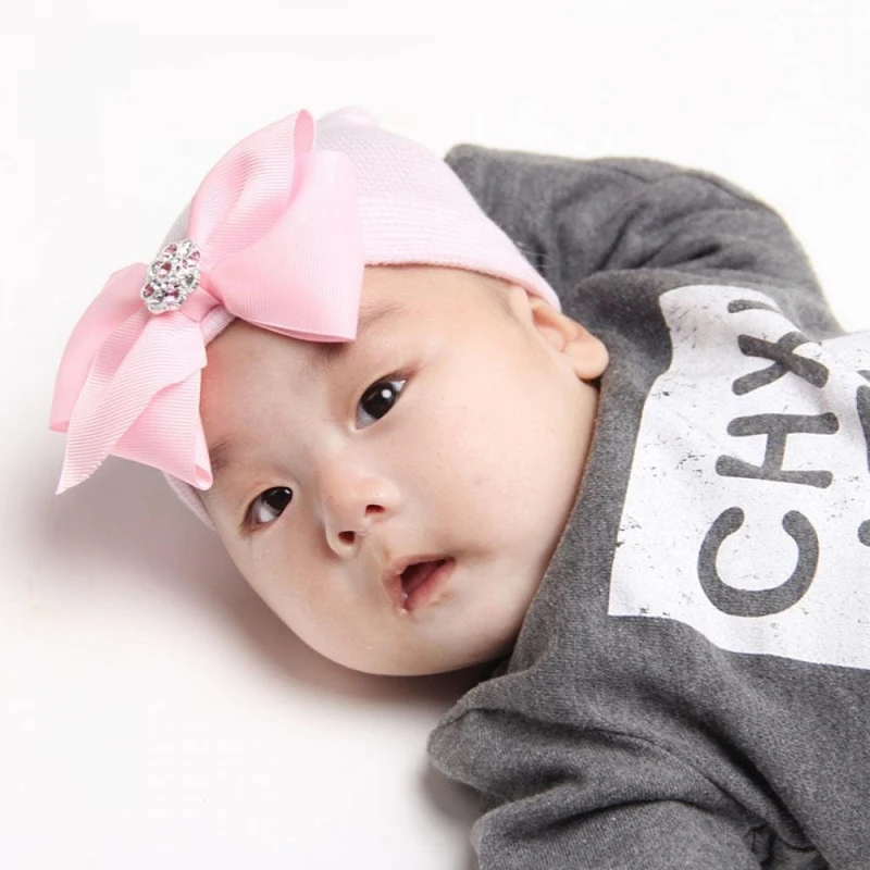 PUDCOCO новейшая Милая Удобная Больничная шапочка с бантиком для новорожденных девочек