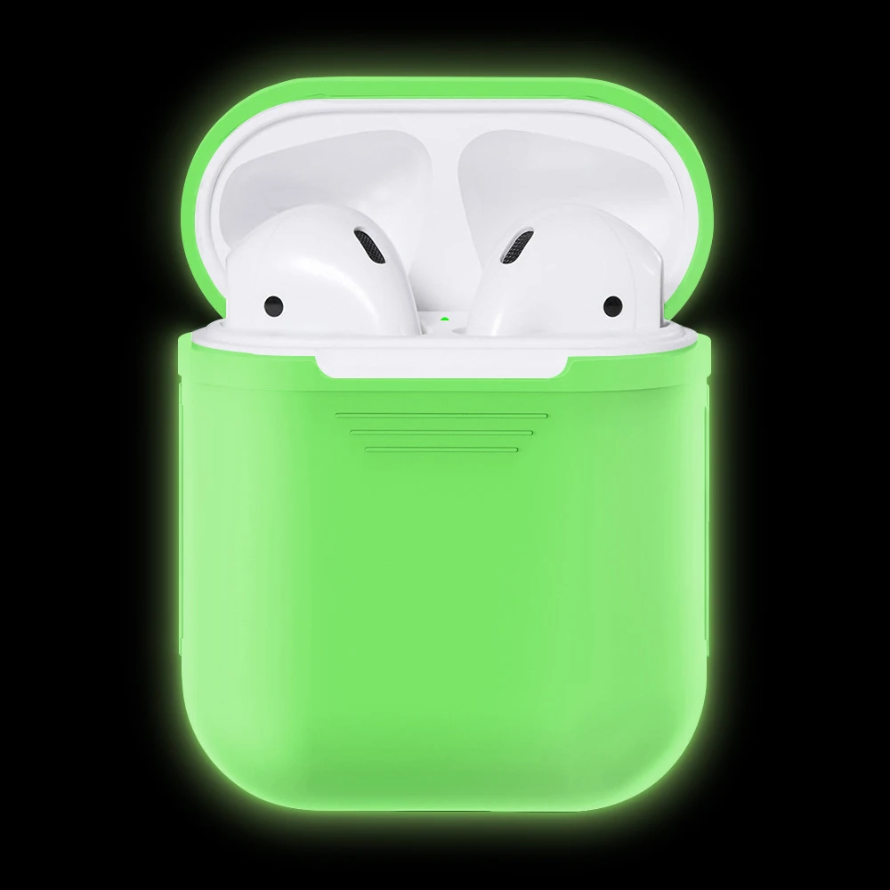 Hot Silicone Protective Carrying Case Glow in the Dark Cover Skin Sleeve Pouch Box for Apple Airpods Wireless Accessories