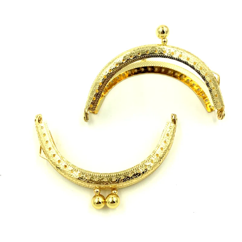 

5Pcs Gold Plated Metal Clutch Arch Frame Kiss Clasps Lock Purse Bag Handbag Handle Making 88x60mm