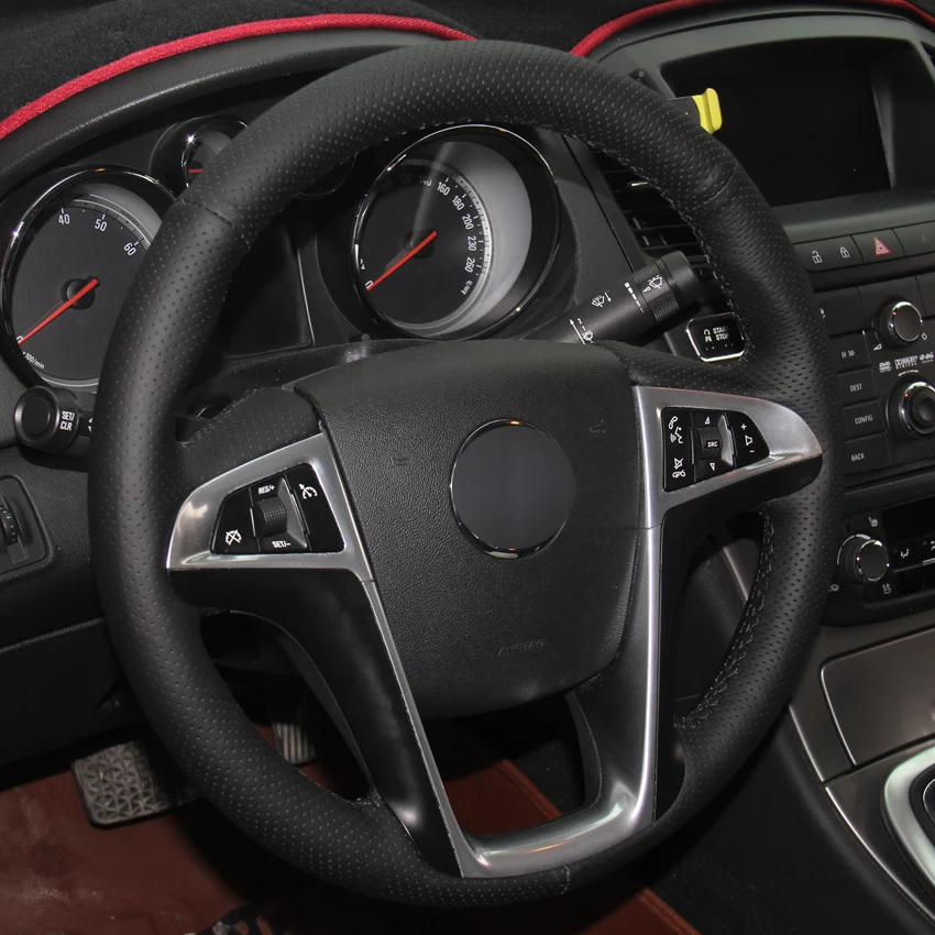 Черный PU искусственная кожа DIY чехол рулевого колеса автомобиля для Buick Lacrosse 2010-2013 Regal 2011-2013 Chevrolet Equinox 2010