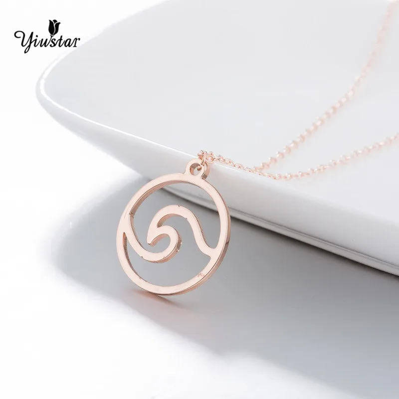 yiustar Gold World Map Stainless Steel Bracelets For Women Wave Bracelets Pendant Beach Jewelry Earth Map Christmas Gifts - Окраска металла: necklace rose