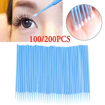 

100PCs/Pack Disposable Mini Swab Lashes Glue Remover Tool Micro Brush Applicators Beauty Makeup Kits Mascara Facial Cleaner