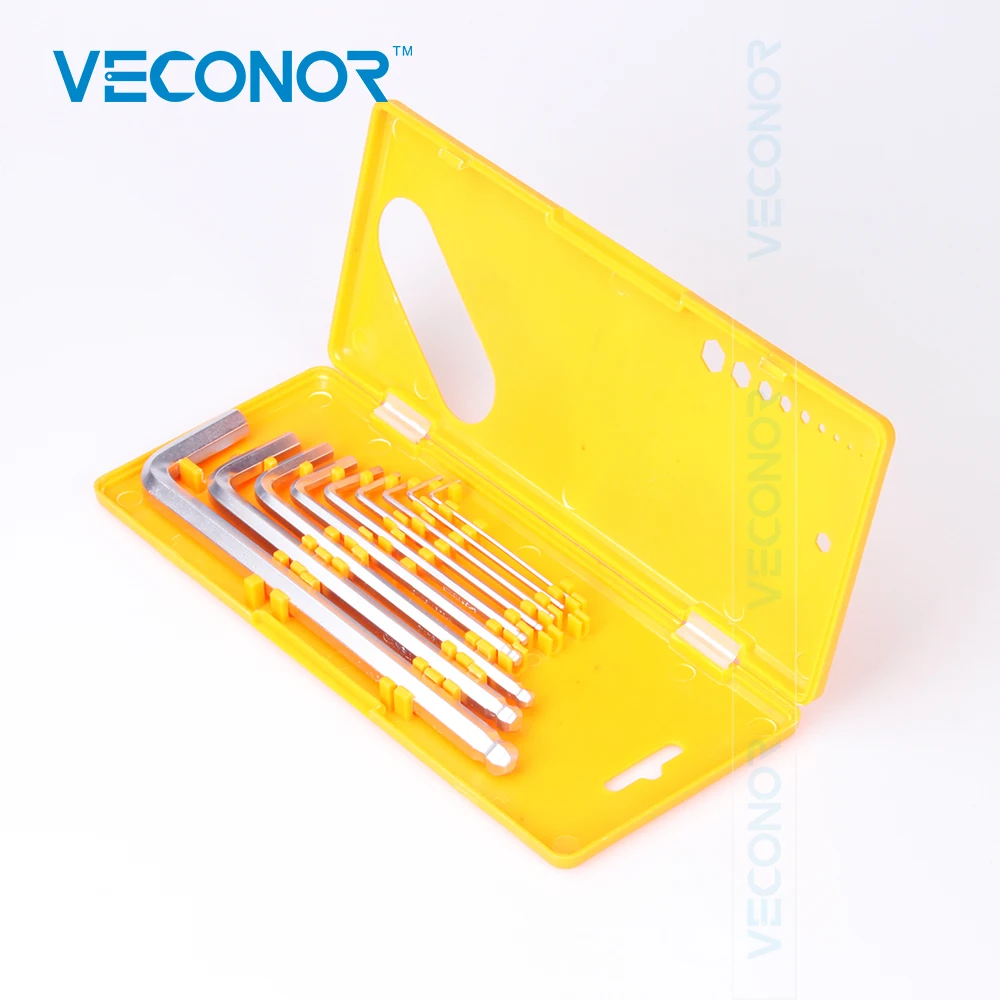 

High Quality 9pcs/set Durable Toughen Ball Point Hexagon Hex Key Wrench Set Spanner Torque Wrench Kit 1.5mm -10mm