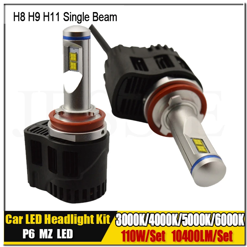 

Pair Plug & Play H8 H9 H11 P6 MZ LED 110W 10400LM 6000K Canbus LED Car Auto Truck LED Headlight Conversion Kits 11V-30V DC