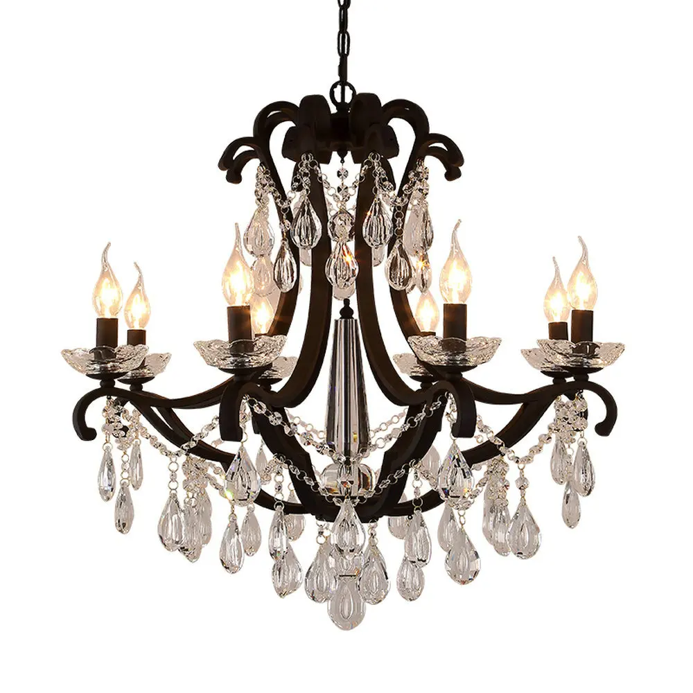 

Chandelier Modern Crystal Black Luxury Chandelier Lustre Crystal Hotel Chandeliers Home Decor E14 Led Lights