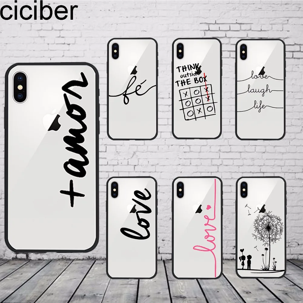 

ciciber Portuguese Words Amor Love Phone Cases Fundas For iphone 7 8 6 PLUS X XR XS MAX Silicone Hard PC Hybrid Coque Cover