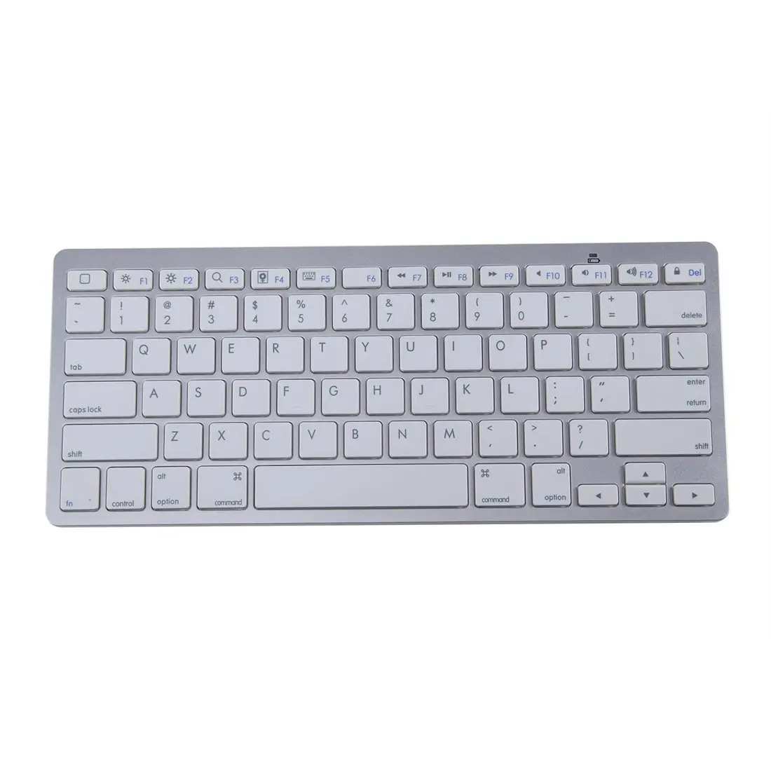 450 Ultra Thin Portable Standard 78 Key Wireless Bluetooth Keyboard for pad phone MAC PC (Silver