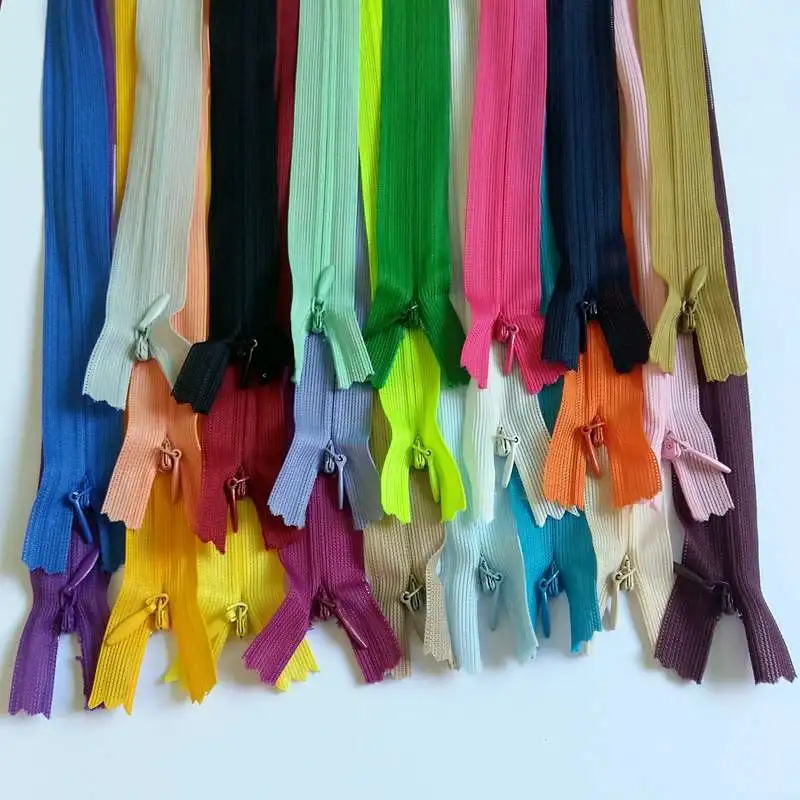 

Mix color 5pcs/lot Invisible zipper 60cm Back cushion Skirt Hidden 3# Nylon Zipper for sewing/Garment accessories DIY