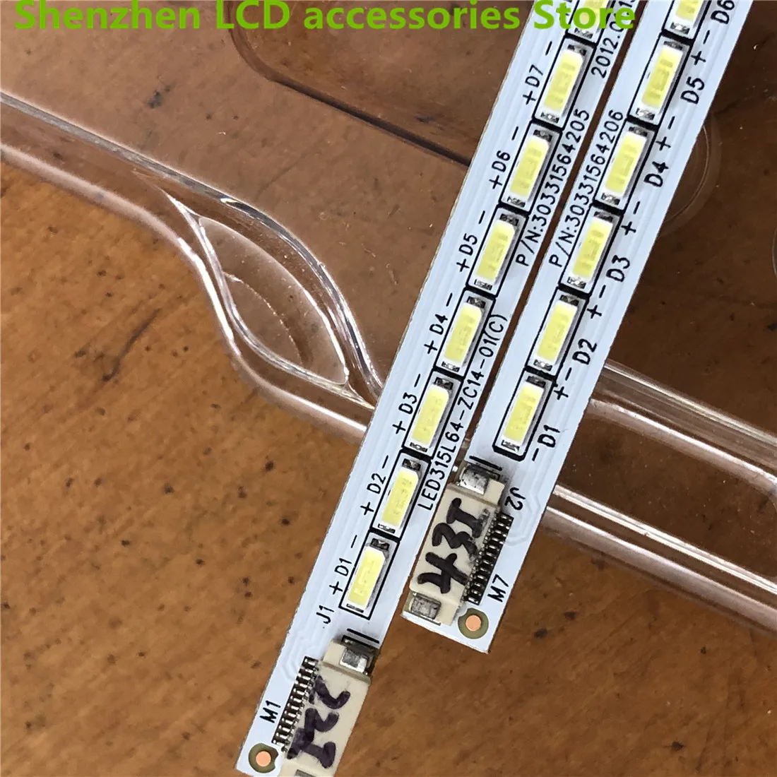 2Pieces/lot    LE32MUK1 lamp Strip LED315L64-ZC14-01 (C) LED315R64-ZC14-01  1PCS=64LED   1PCS=360MM