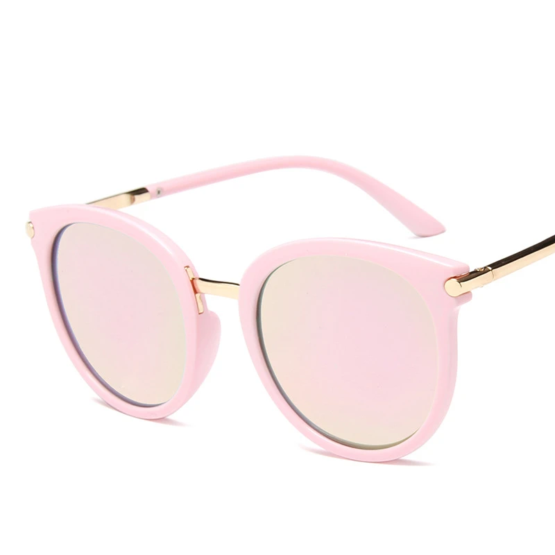 Новые женские очки для вождения зеркала Винтаж для женщин Светоотражающие Плоские линзы солнцезащитные женские очки оculos UV400 - Цвет линз: Pink Pink