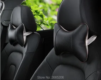 

Car Headrest Pillow Seat Cushion PU Leather Soft Perforating Design for Benz key w204 w211 accessories gla usb w213 accessories