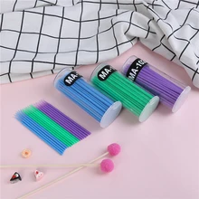 100/300 шт./упак. микро щетки одноразовые Microbrush аппликаторы для ресниц для наращивания удалить накладные ресницы ватный тампон