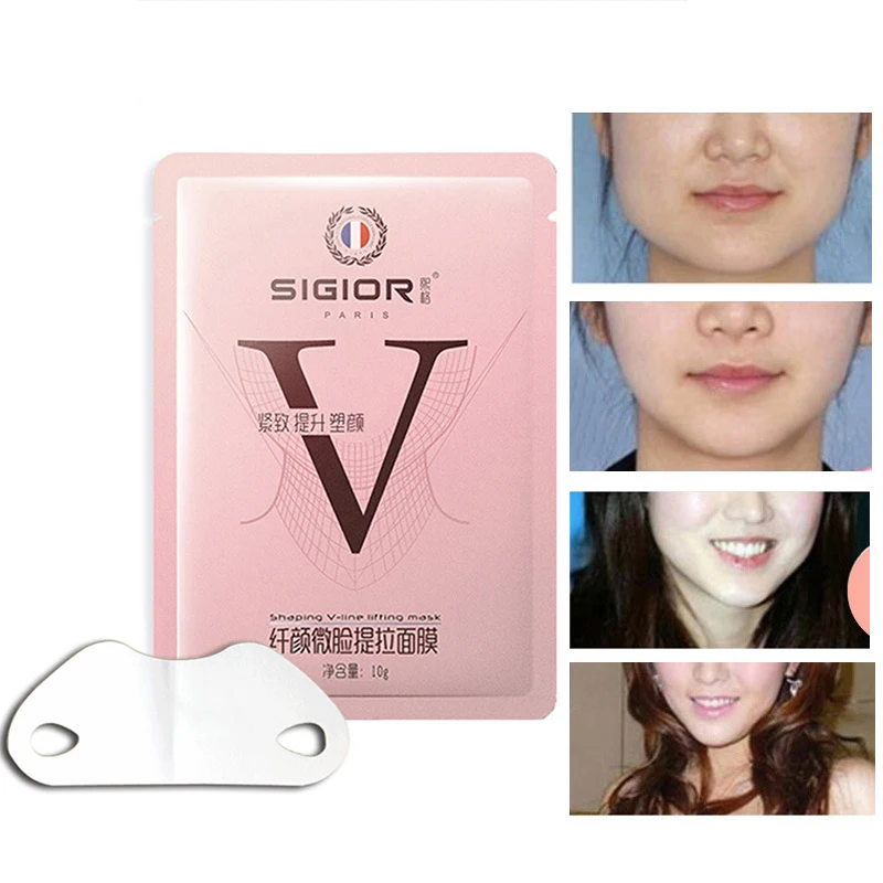 Маска-лифтинг для лица V shape Face Slim Check Neck Lift Peel-off Mask V shape r подтягивание лица повязка маска уход за кожей красота