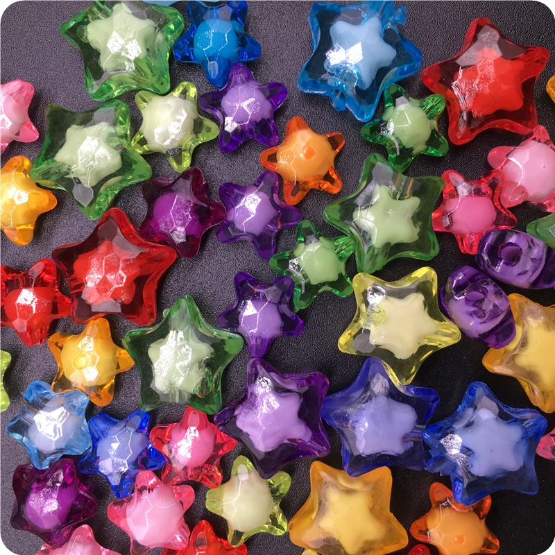 

12/16mm 50*30pcs Acrylic Bead Handmade DIY Pentagram Beads Jewelry Accessories Simple Fashion For Bracelet Necklace Cheap Gift