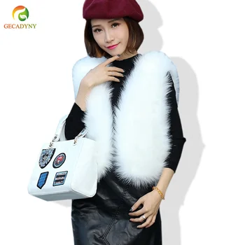 

Autumn Winter New Elegant Faux Fur Vest 2018 Sleeveless V Neck Fashion Slim Fox Fur Waistcoat Jacket Female Casual Outwear Coat