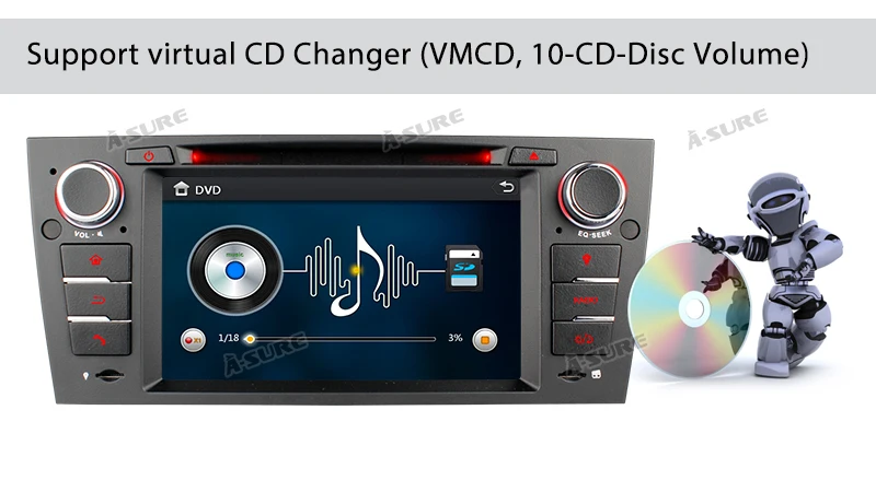 Cheap A-Sure 1 Din 7" Car Radio GPS DVD Player Stereo Navigation For BMW E90 E91 E92 E93 Navi 318 320 325 330 330 3er Car Multimedia 15