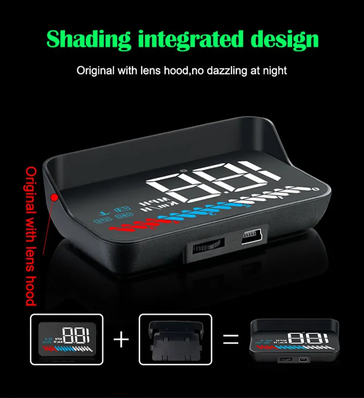 M7 OBDHUD дисплей Универсальный Автомобильный Hud OBD Plus GPS Спидометр лобовое стекло