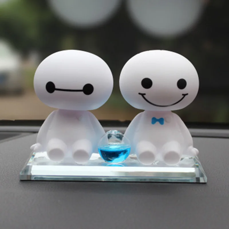 

Car Ornament Big Hero Doll Toys Air Freshener car Ornament Baymax Robot Shaking Head Car perfume Crystal Seat Auto Accessories