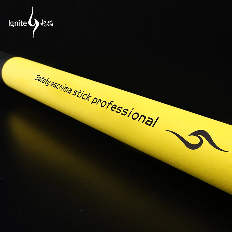 Ignite-Short Straight Sponge Stick, Safe Martial Arts, Short Stick, Yellow, Black, Foam Wand, 60cm