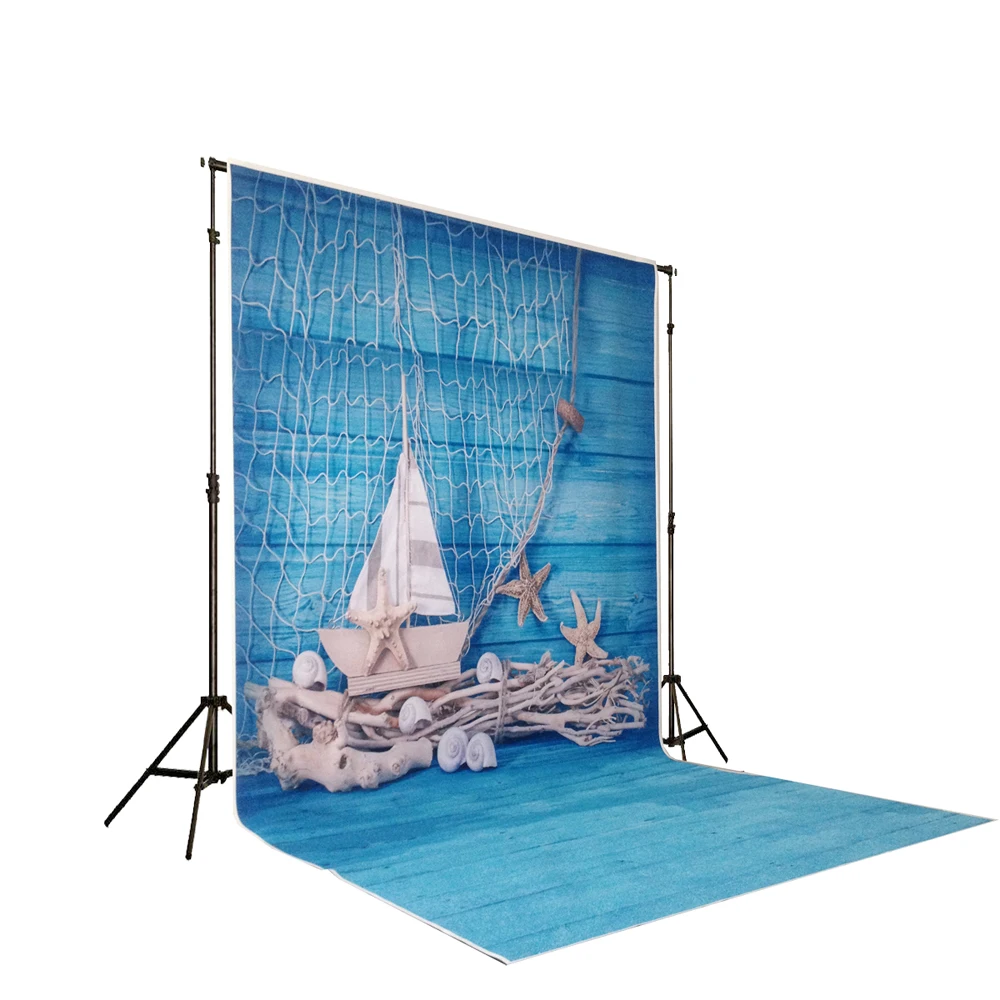 HUAYI Art fabric Beach Scenery Fishing Net Shell Backdrop Newborn photography For Studios Drop XT-3610 | Электроника