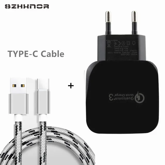 Тип USB Type-C 0 2 M/1M/2M/3M кабель с нейлоновой оплеткой USB-C для быстрой зарядки
