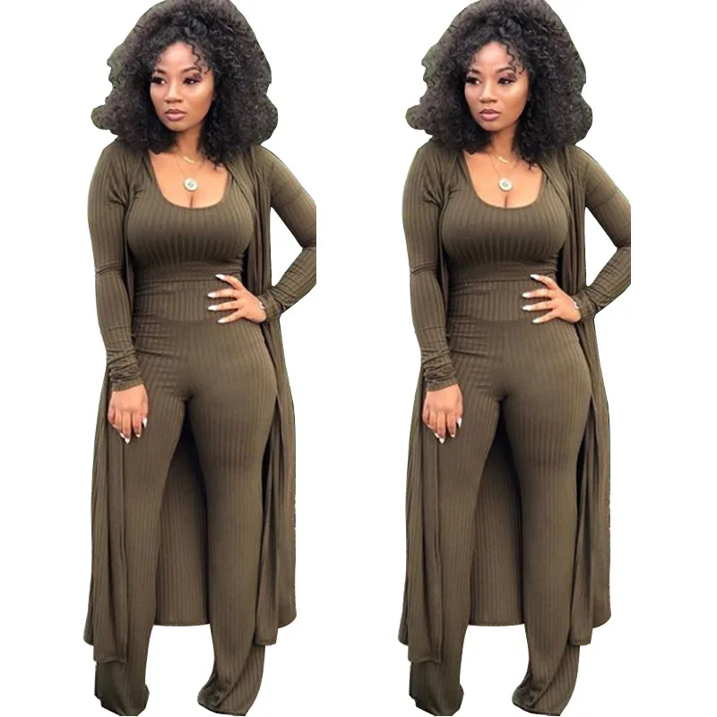 Women knitted long sleeve cardigan coat loose wide leg pants crop top 3 piece set for female women autumn winter women's suits pink sweat suits