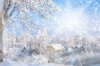 

Christmas Decorations For Home Photography Filming Photobooth Banner Backdrops snow village noel Background Photo Background