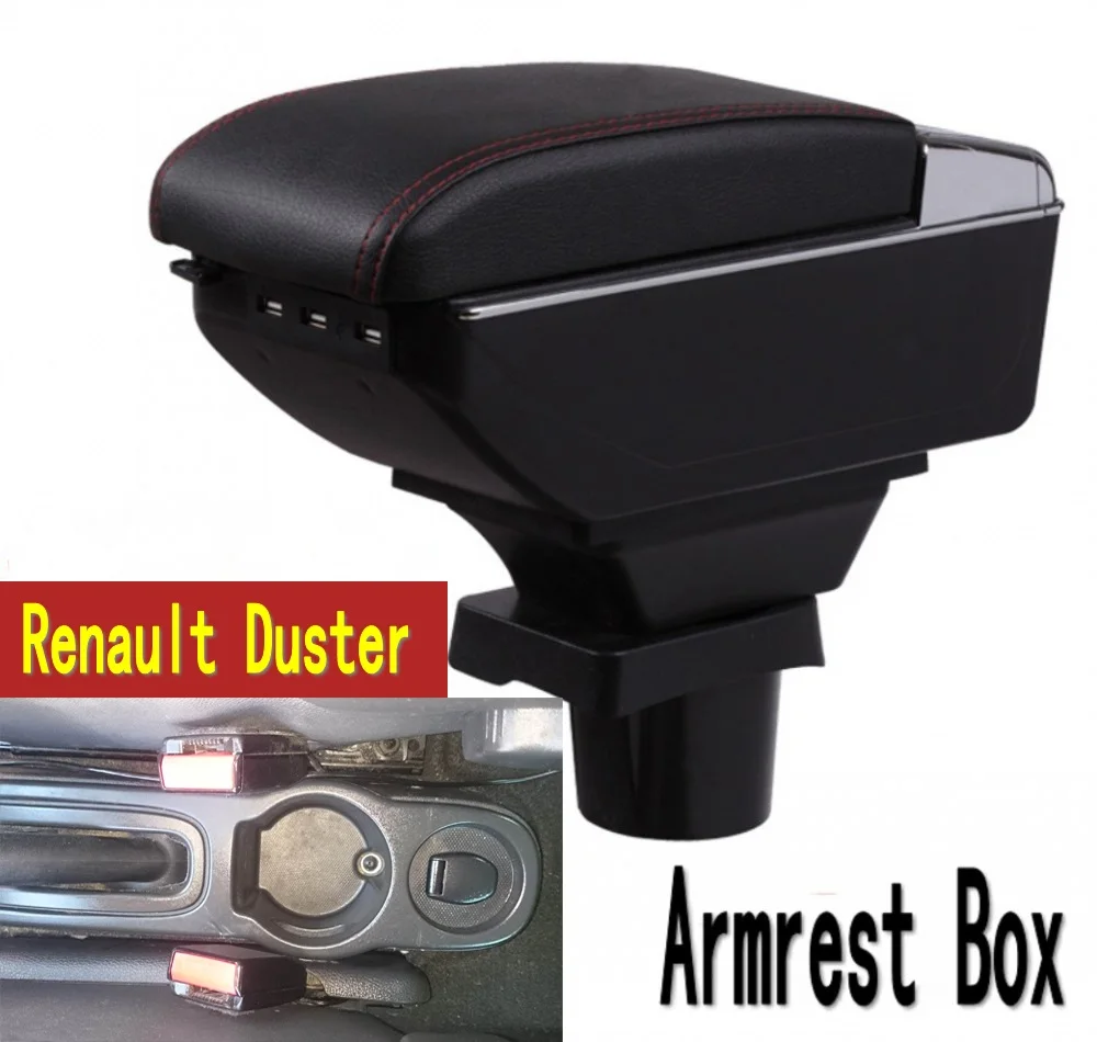 For Renault Duster armrest box central Store content box with cup holder ashtray USB interface Generic