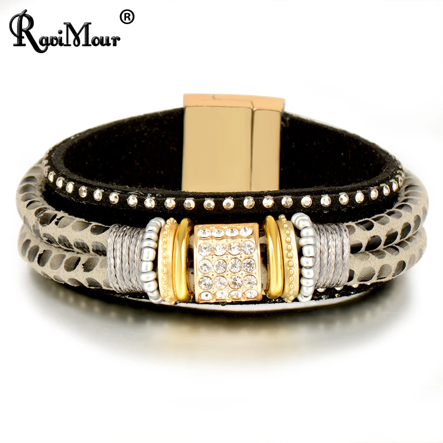 

PU Leather Bracelet for Men Women Jewelry Fashion Magnetic Charms Cuff Bracelets & Bangles Pulseira Masculina Feminina Bijoux