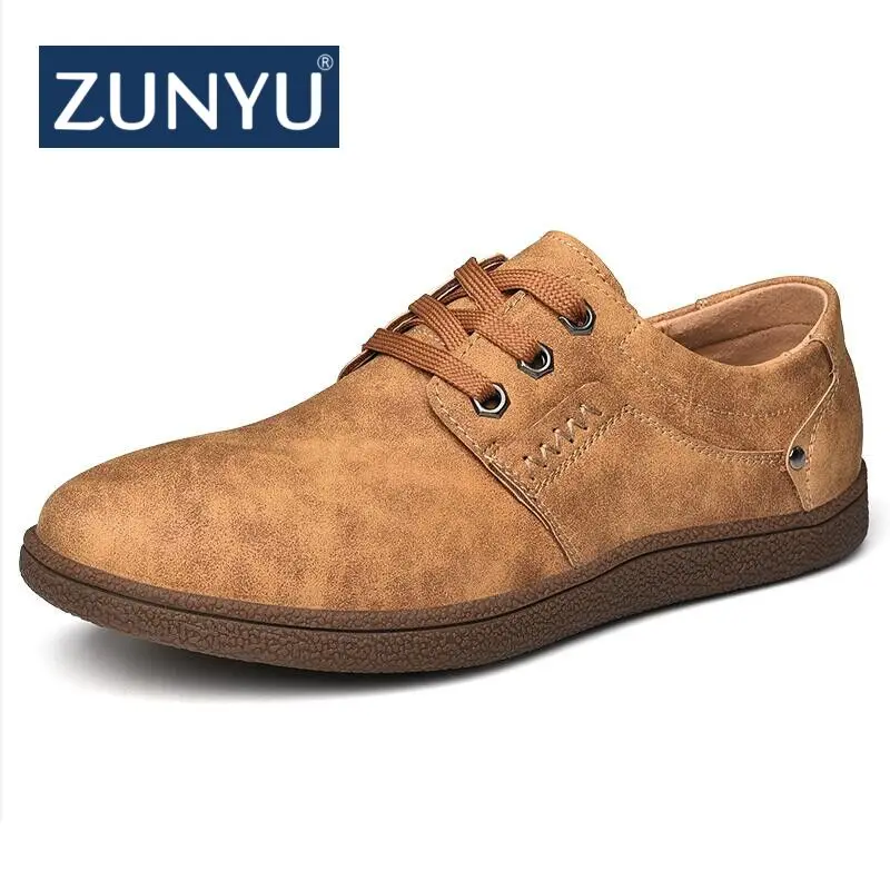 

ZUNYU 2019 New Summer Shoes Men Split Leather Breathable Casual Shoes Loafers Sneakers Design Men Moccasin Walking Shoes Size 46