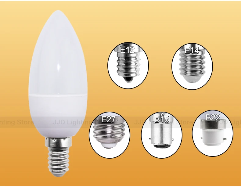 E14 светодиодный лампы в форме свечи лампы светильник E27 энергосберегающая лампа 220V 3W 5 Вт 7 Вт E12 B15 B22 Bombilla Lampara люстра домашнее украшение точечный светильник