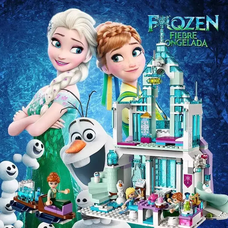 Disney cendrillon Legoings princesse Elsa construction modèle ensemble de blocs sirène Ariel château Compatible brique Figure enfants enfants jouet