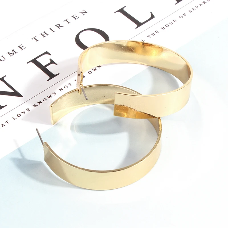 Solememo, дизайн, золотой цвет, круглые серьги-кольца для женщин, металлические геометрические серьги с большими кругами, ювелирные изделия, бижутерия, подарки, Хит, E4390